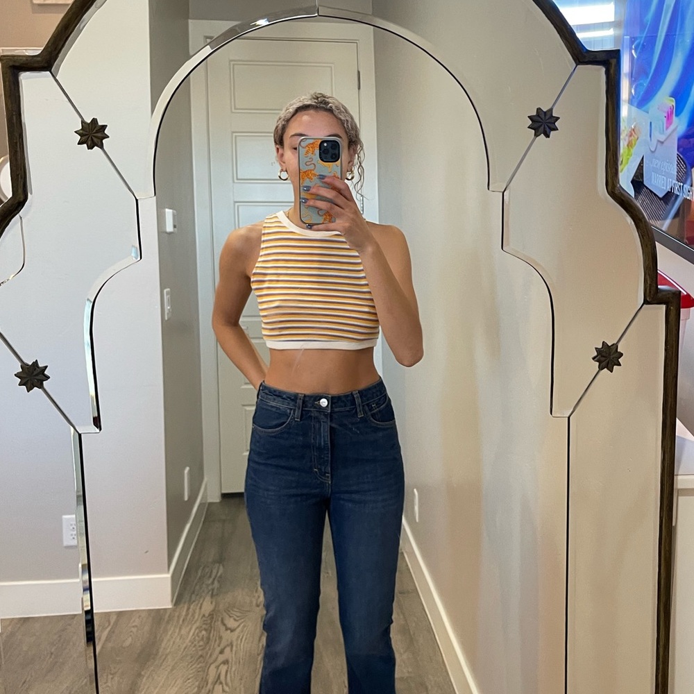 Zara crop top stripped top